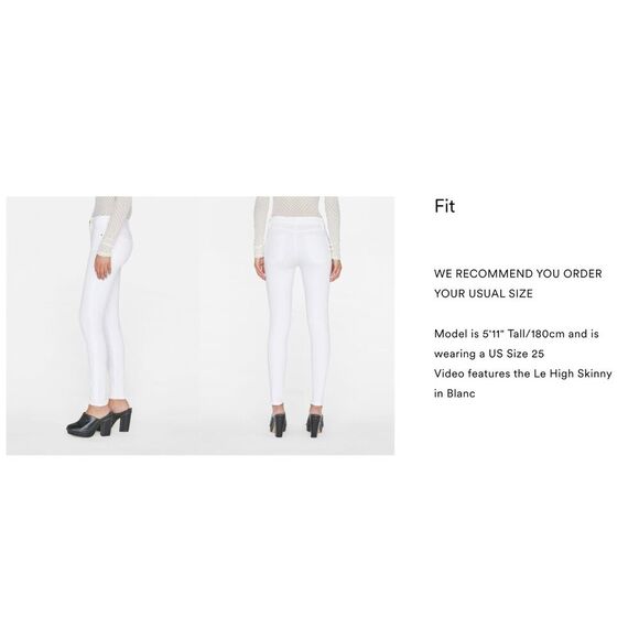 Frame Le High Skinny in Blanc Denim Size 25 - Picture 3 of 14